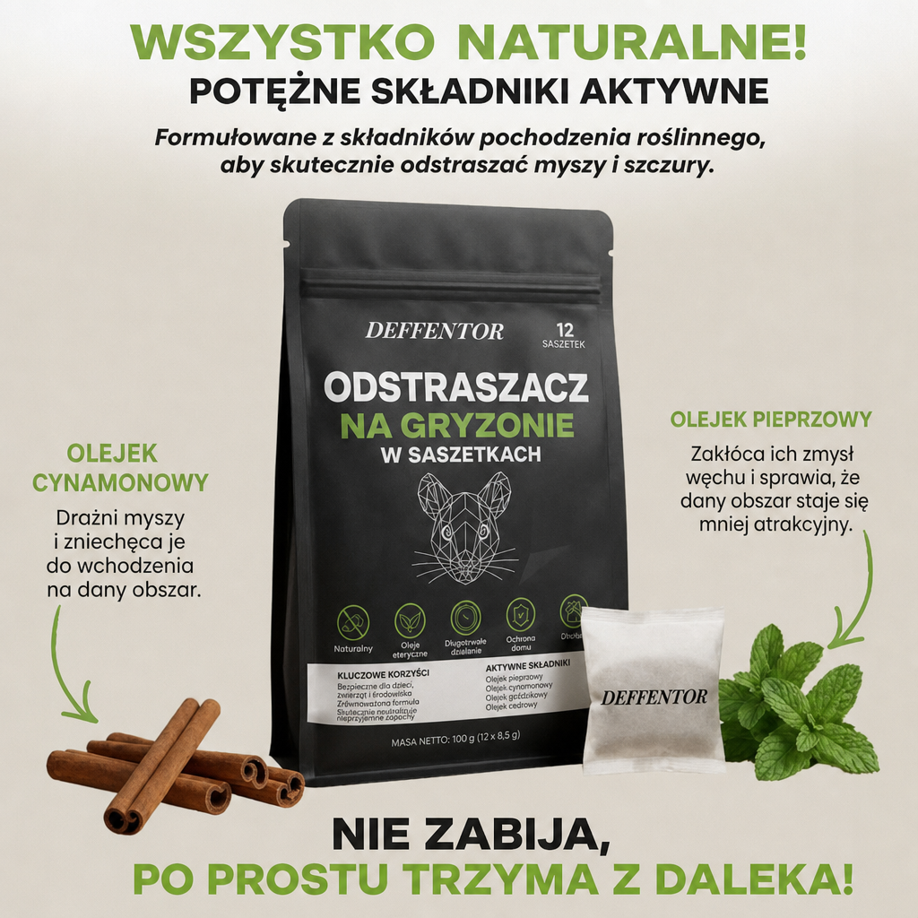 DEFENTOR - Odstraszacz Saszetkowy Na Gryzonie